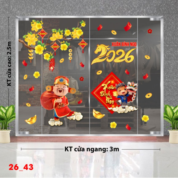 Decal dán tường Decal dán Tết -   Tết xuân Combo 43