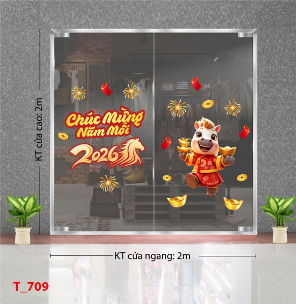 Decal dán tường Decal dán Tết - Tết xuân 709
