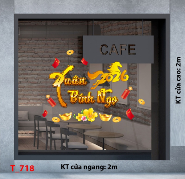 Decal dán tường Decal dán Tết - Tết xuân 718