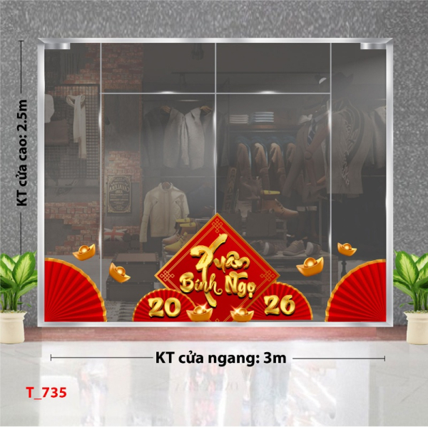 Decal dán tường Decal dán Tết  - Tết xuân  735