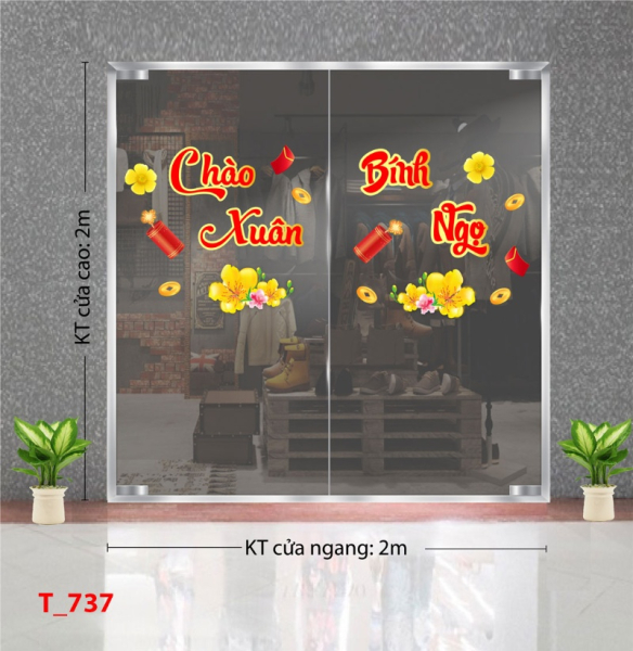 Decal dán tường Decal dán Tết - Tết xuân 737