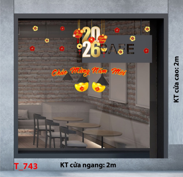Decal dán tường Decal Tết xuân 2026 - Tết xuân 743