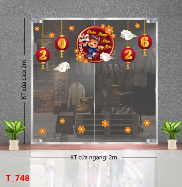 Decal dán tường Decal dán Tết - Tết xuân  748
