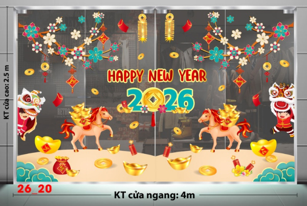 Decal dán tường Decal dán Tết - Tết xuân combo 20