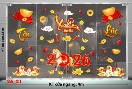 Decal dán tường Decal dán Tết - Tết xuân combo 21
