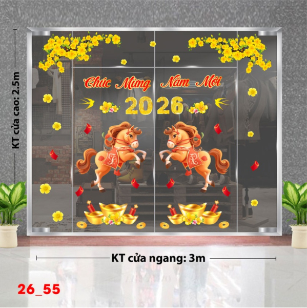 Decal dán tường Decal dán Tết - Tết xuân Combo 55