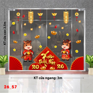 Decal dán tường Decal dán Tết - Tết xuân Combo 57