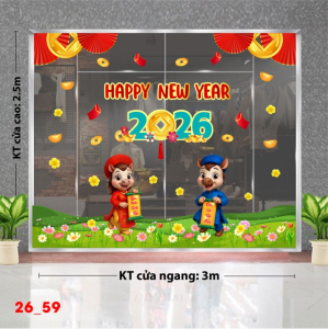 Decal dán tường Decal dán Tết - Tết xuân Combo 59