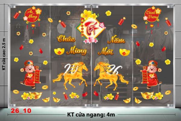 Decal dán tường Decal dán Tết - Tết xuân combo số 10