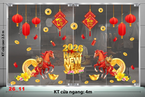 Decal dán tường Decal dán Tết - Tết xuân combo số 11