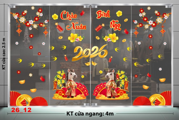 Decal dán tường Decal dán Tết - Tết xuân combo số 12