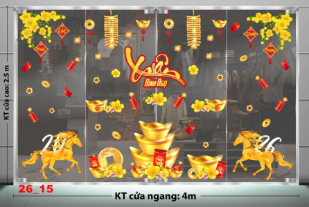 Decal dán tường Decal dán Tết - Tết xuân combo số 15