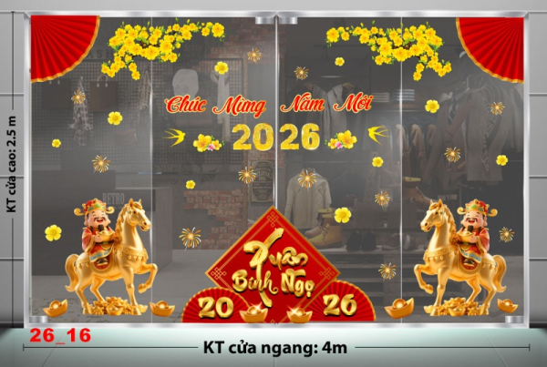 Decal dán tường Decal dán Tết - Tết xuân combo số 16