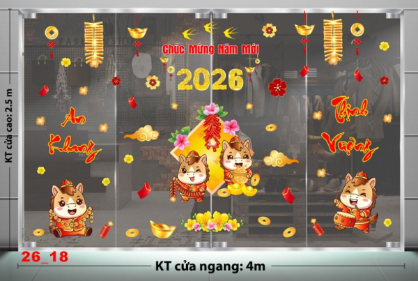 Decal dán tường Decal dán Tết - Tết xuân combo số 18
