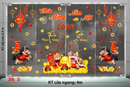 Decal dán tường Decal dán Tết - Tết xuân combo số 3