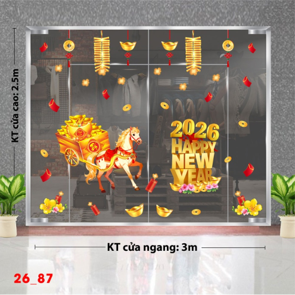 Decal dán tường Decal dán Tết 2026 - Tết xuân Combo 87