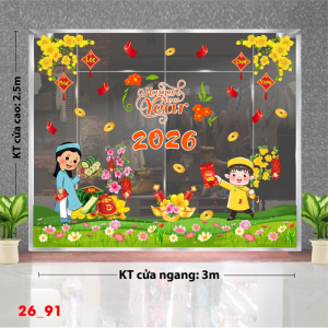 Decal dán tường Decal dán Tết 2026 - Tết xuân Combo 91