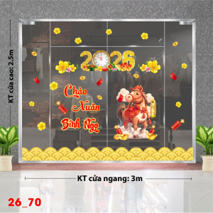 Decal dán tường Decal dán Tết 2026 -Tết xuân Combo 70