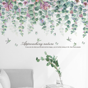 Decal dán tường Decal giàn hoa tím leo Decal dán tường Decal giàn hoa tím leo