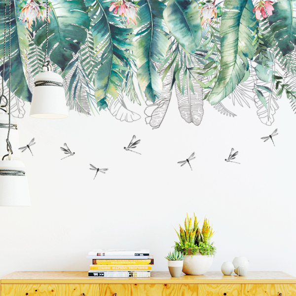 Decal dán tường Decal giàn hoa xinh lá xanh Decal dán tường Decal giàn hoa xinh lá xanh