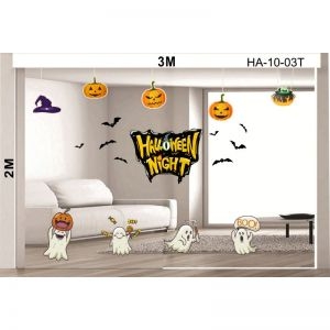 Decal dán tường Decal hallowee Dây treo bí ngô