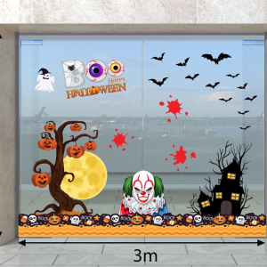 Decal dán tường Decal Halloween- chú hề và quả bí ngô