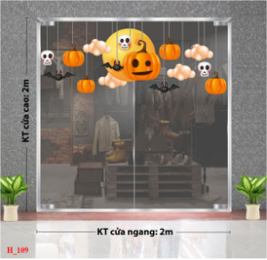 Decal dán tường Decal Halloween - Bí ngô ngộ nghĩnh