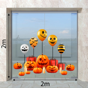Decal dán tường Decal Halloween - Bí ngô và bong bóng Decal dán tường Decal Halloween - Bí ngô và bong bóng