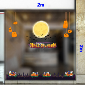 Decal dán tường Decal Halloween - Bóng trăng và dơi đen Decal dán tường Decal Halloween - Bóng trăng và dơi đen