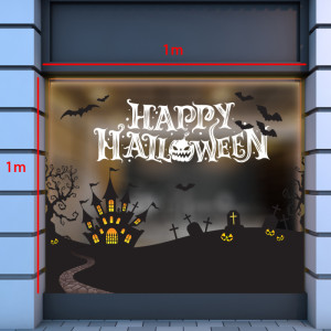 Decal dán tường Decal Halloween - chữ Hallowen màu trắng