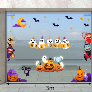 Decal dán tường Decal Halloween - đàn ma và bí ngô