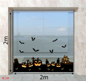 Decal dán tường Decal Halloween -  Những quả bí đen