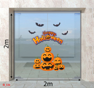 Decal dán tường Decal Halloween - Những qua bí ngô vui nhộn 