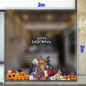 Decal dán tường Decal Halloween - Thay ma và quả bí ngô vàng Decal dán tường Decal Halloween - Thay ma và quả bí ngô vàng