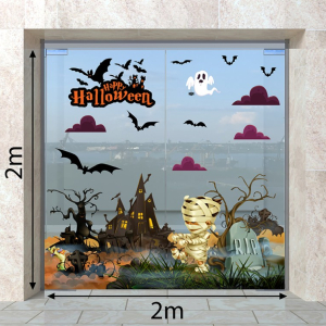 Decal dán tường Decal Halloween - xác ướp và dơi Decal dán tường Decal Halloween - xác ướp và dơi
