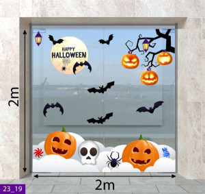 Decal dán tường Decal Halloween -Qủa bí ngô vàng