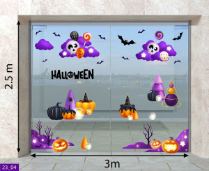 Decal dán tường Decal Halloween -những chùm mây tím Decal dán tường Decal Halloween -những chùm mây tím