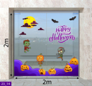 Decal dán tường Decal Halloween -quả bí to