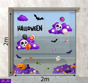 Decal dán tường Decal Halloween - Những đám mây tím