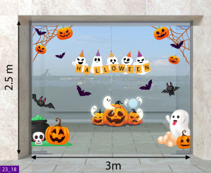 Decal dán tường Decal Halloween -Bóng ma trong trái bí Decal dán tường Decal Halloween -Bóng ma trong trái bí