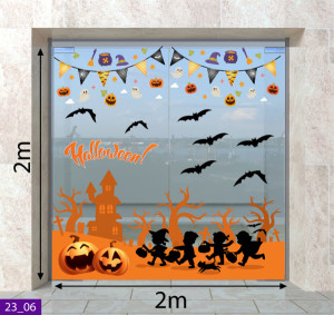 Decal dán tường Decal Halloween -Những đứa trẻ đi chơi halloween 1