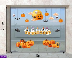 Decal dán tường Decal Halloween - Những quả bí vàng 1 Decal dán tường Decal Halloween - Những quả bí vàng 1
