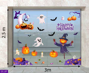 Decal dán tường Decal Halloween -Bóng ma bay