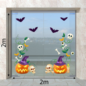 Decal dán tường Decal Halloween -Bộ đầu lâu