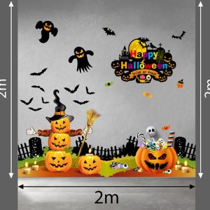 Decal dán tường Decal Halloween -bóng ma đen 