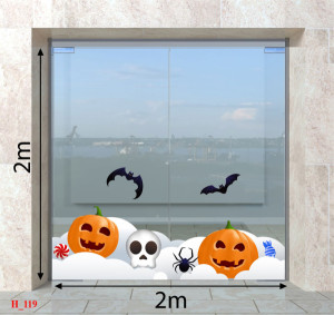 Decal dán tường Decal Halloween-  Hai quả bí ngô vàng