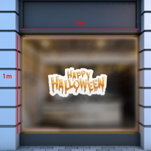 Decal dán tường Decal Halloween- Chữ Hallowen vàng