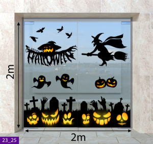 Decal dán tường Decal Halloween - Phù thủy bay