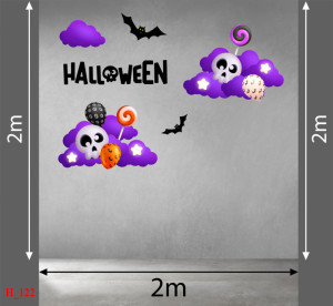 Decal dán tường Decal Halloween- Mây tím