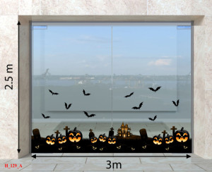 Decal dán tường Decal Halloween -Những quả bí đen 3m Decal dán tường Decal Halloween -Những quả bí đen 3m